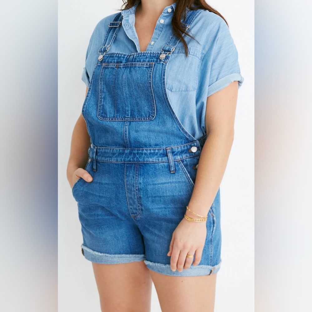 Madewell Women's Classic Blue Short Overalls